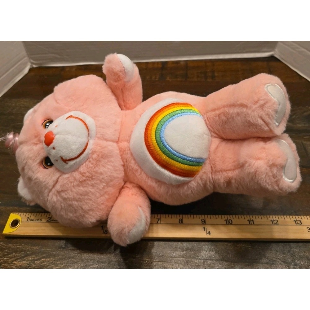 Care Bears Cheer Bear Plush 14" Pink Rainbow Just Play Stuffed Animal Toy - Picture 7 of 7